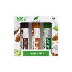 Trio Bálsamos Labiais - Coco, Óleo De Argão E Aloé Vera